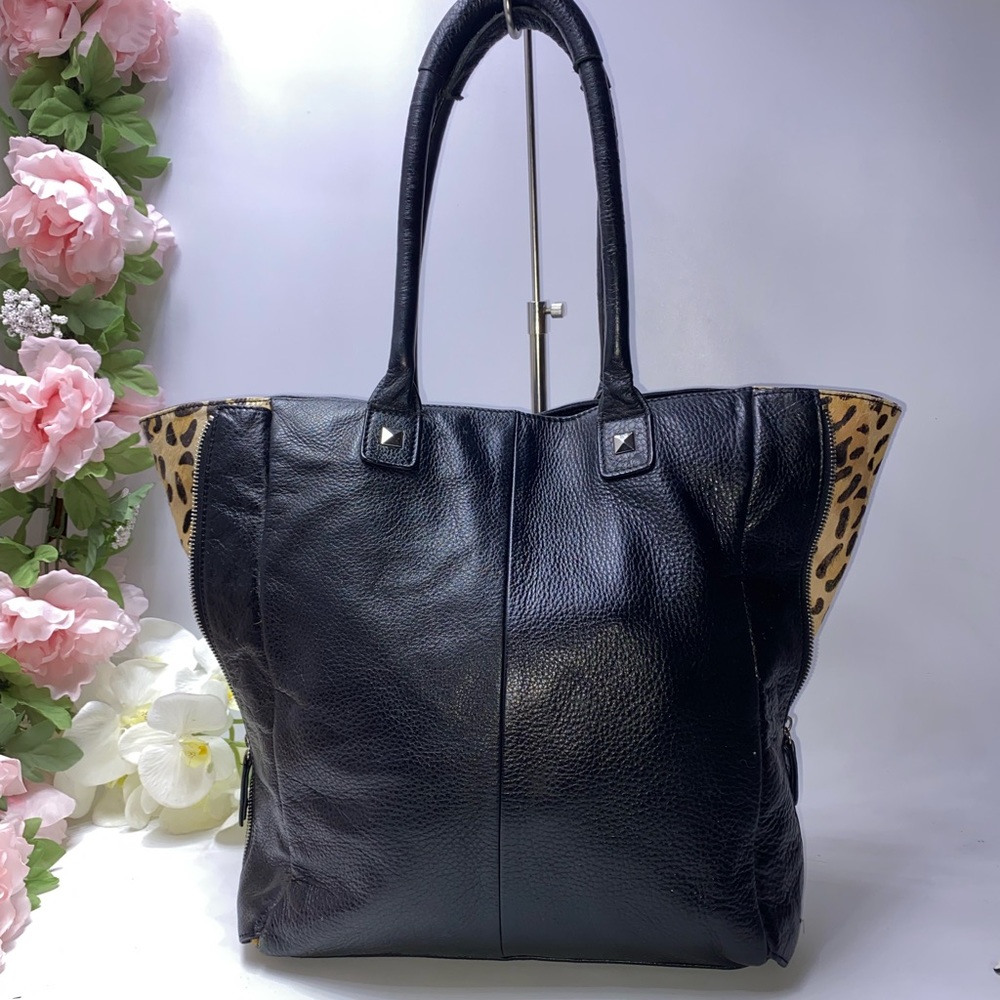 Halogen Leather Tote Bag Black Large